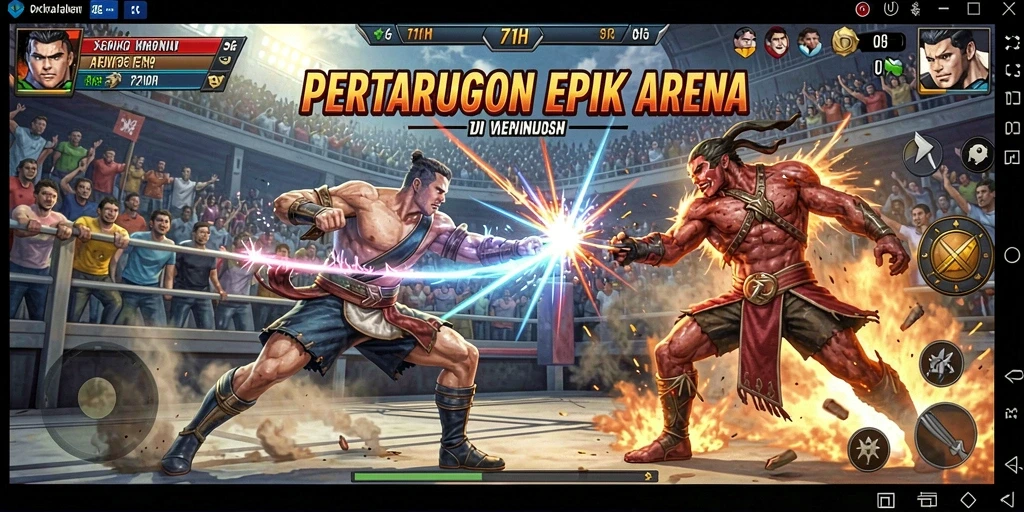 Screenshots 71H menunjukkan pertarungan seru dengan karakter yang dinamis.