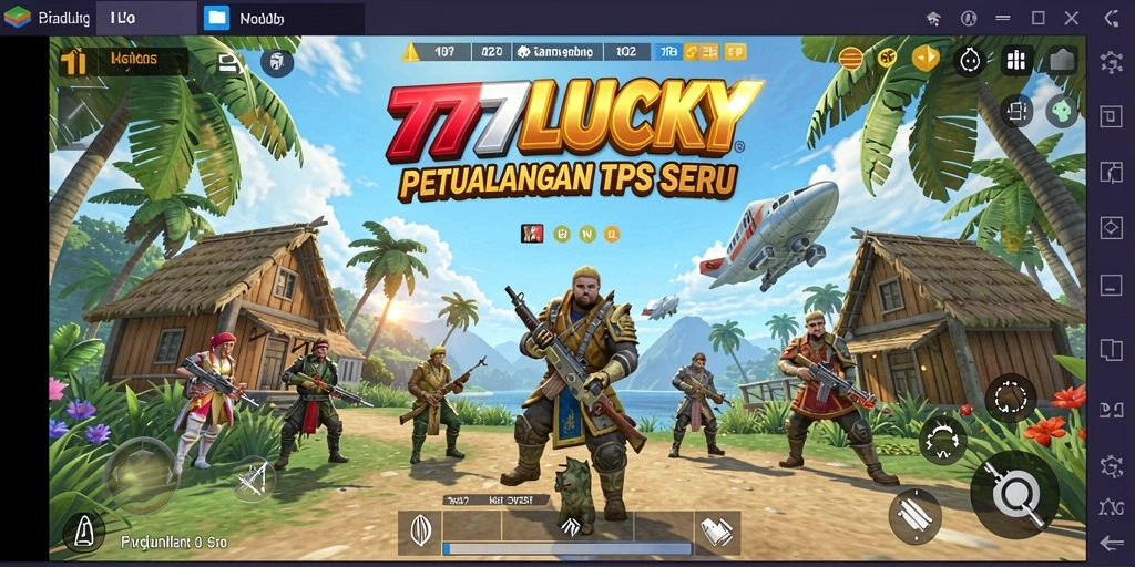 Screenshot gameplay 777LUCKY yang menampilkan aksi mendebarkan di medan perang.