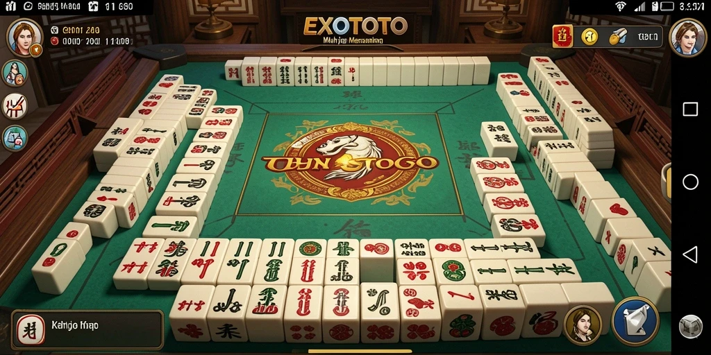 Screenshot menampilkan gameplay seru Mahjong di EXOTOTO.