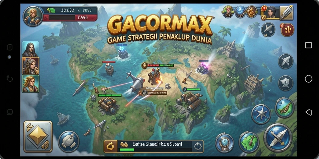 Screenshot GACORMAX menampilkan momen strategis dalam permainan SLG.