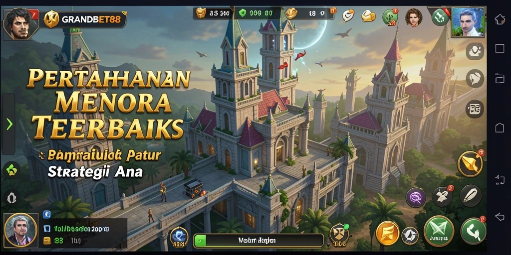 Tampilan gameplay seru Tower Defense di GRANDBET88.