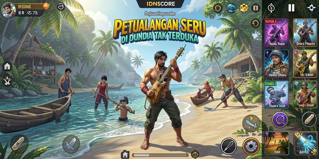 Tampilan gameplay petualangan mendebarkan di IDNSCORE.