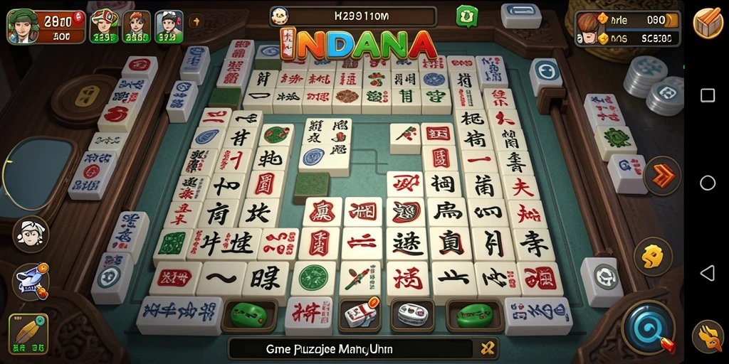 Tampilan menarik dari gameplay INDAAA yang penuh tantangan Mahjong.