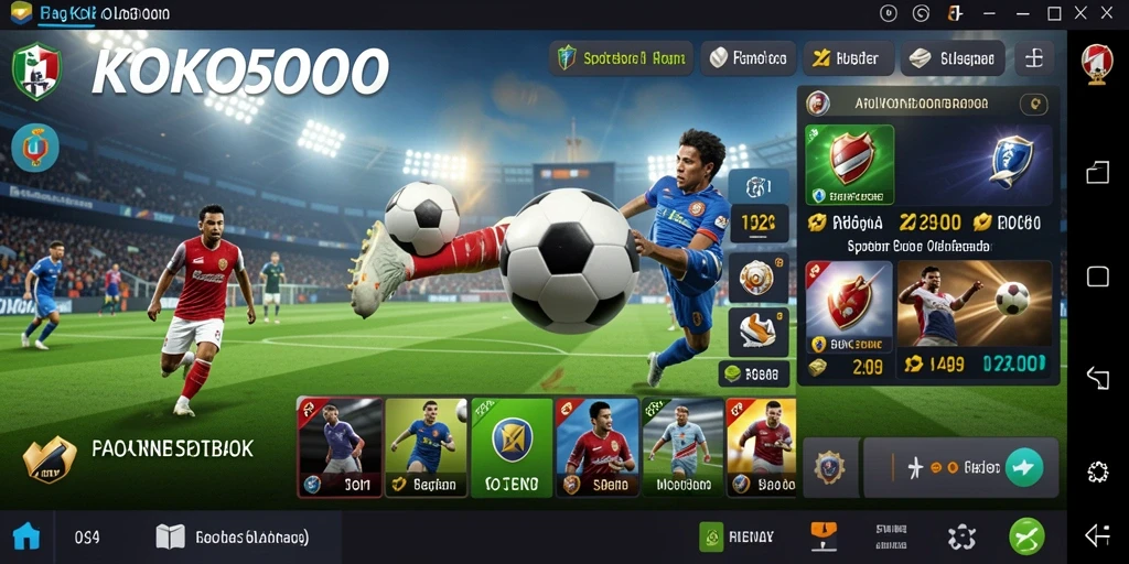 Screenshot KOKO5000 menampilkan antarmuka taruhan olahraga yang menarik dan informatif.