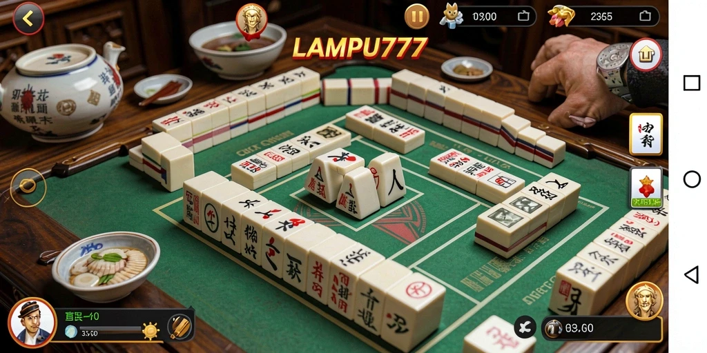 Tampilan gameplay Mahjong yang menarik di LAMPU777.