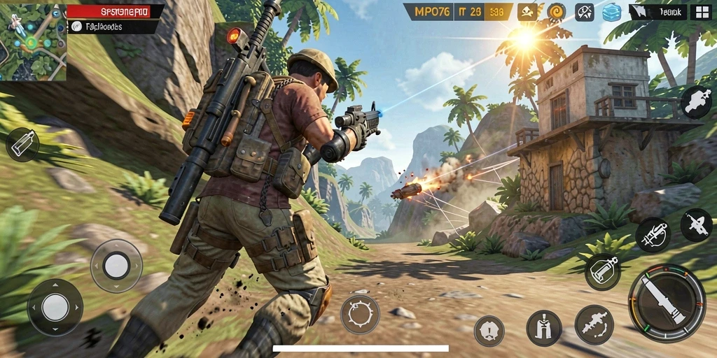 Tangkapan layar MPO76 menampilkan aksi mendebarkan dalam gameplay TPS.