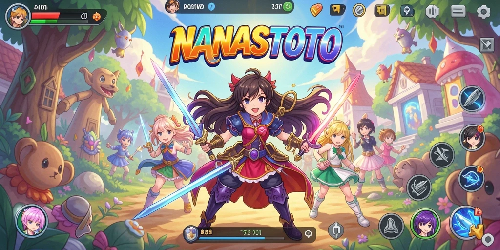 Screenshot utama NANASTOTO menampilkan aksi seru gameplay Anime yang memukau.