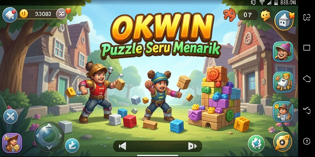 Screenshot gameplay OKWIN menampilkan keseruan menyelesaikan teka-teki Puzzle.