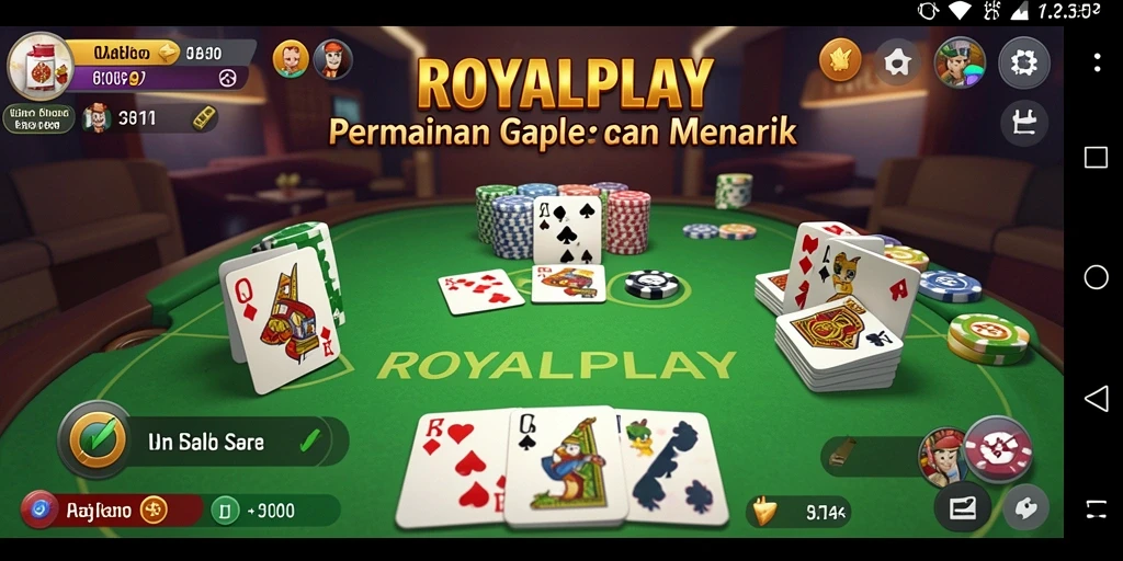 Tampilan gameplay Gaple yang menegangkan di ROYALPLAY.