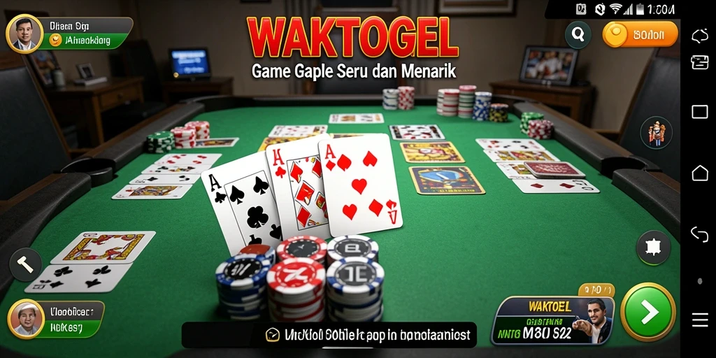 Tampilan gameplay WAKTOGEL yang menarik saat bermain Gaple.